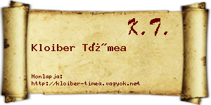 Kloiber Tímea névjegykártya