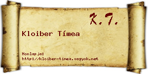 Kloiber Tímea névjegykártya